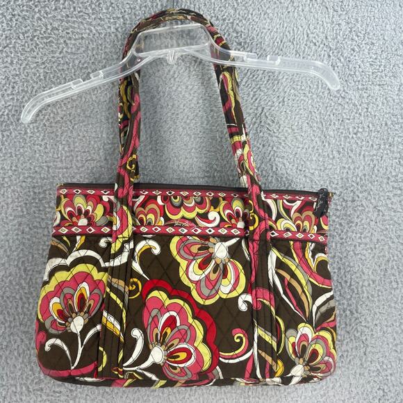 Vera Bradley Handbag Beaded Shoulder Bag Purse Boho Colorful Festive Brown Pink - Picture 1 of 15